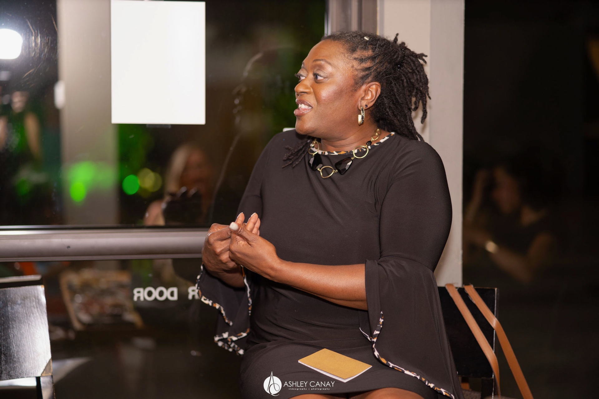 Natalie Freeman in conversation at a fireside interview